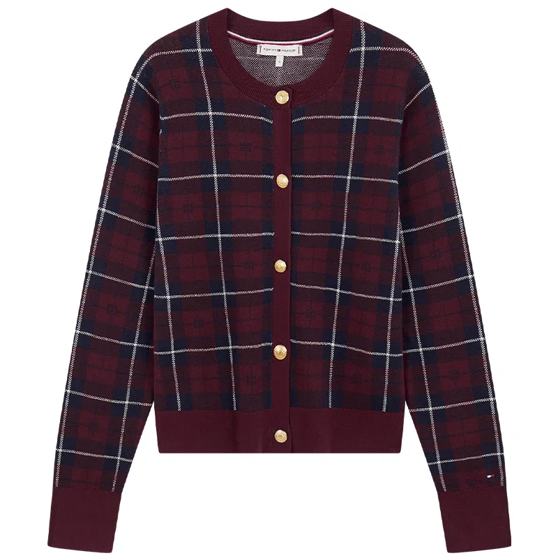 Женский кардиган с принтом Red Plaid 0KX Tommy Hilfiger, Red Plaid 0KX