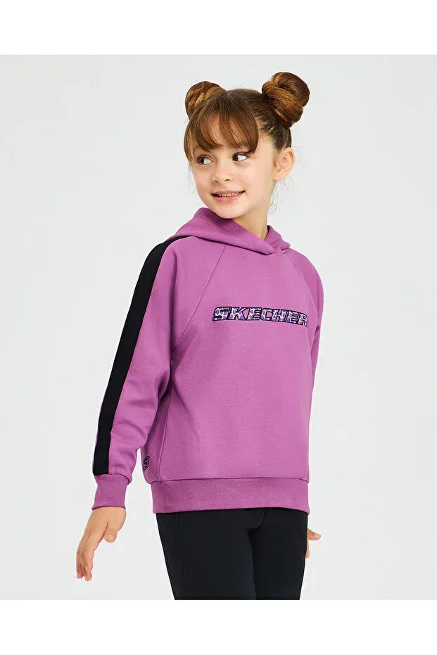 Детское худи с графическим принтом для девочек Skechers, Purple — фото 2