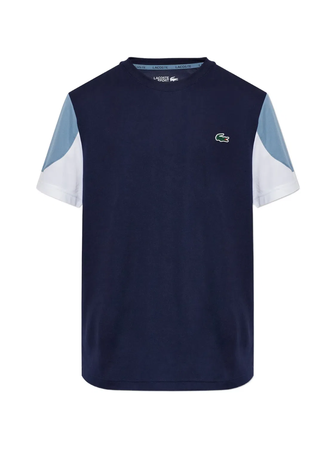 Футболка панельная с нашивкой-логотипом, синяя Lacoste, синий