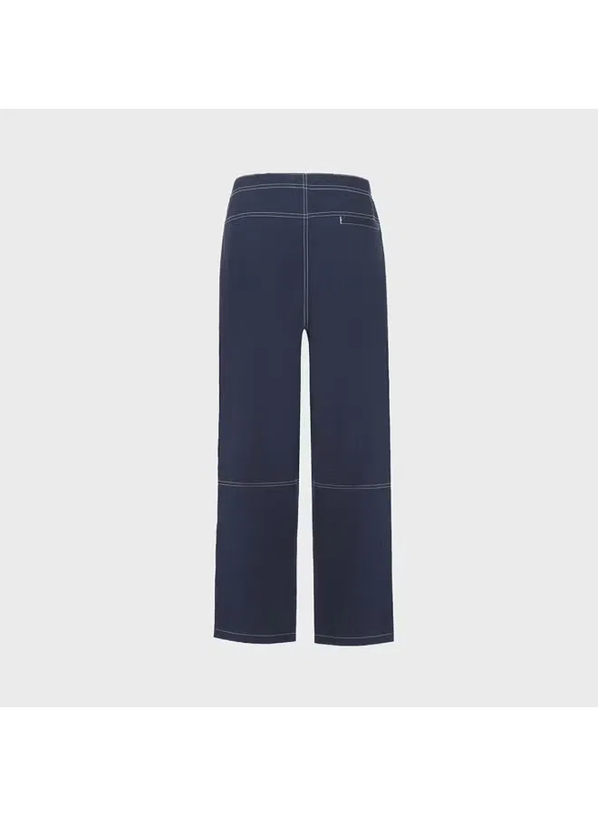 Брюки свободного кроя с завязками Zara, темно-синий — фото 3