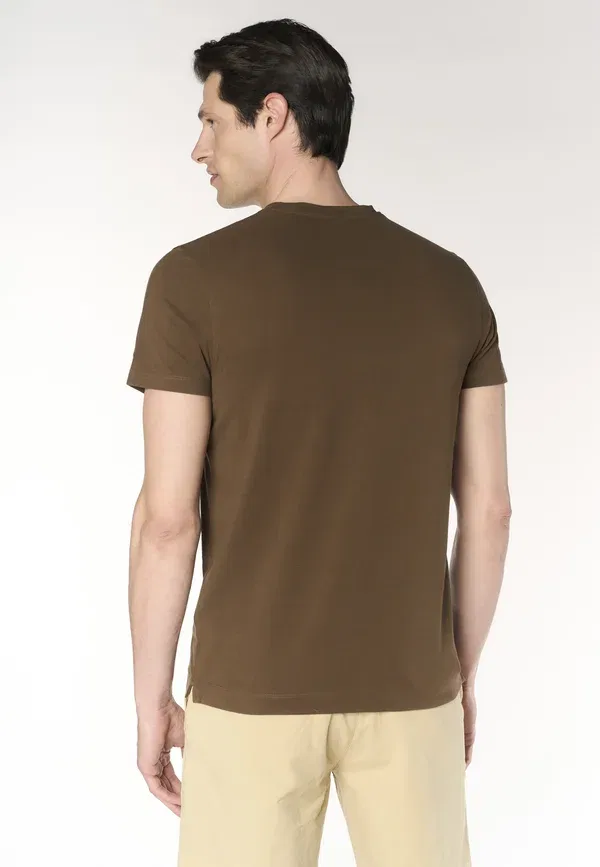 Футболка хлопковая Basic t-shirt U.S. Polo Assn., Marrone, коричневый — фото 3