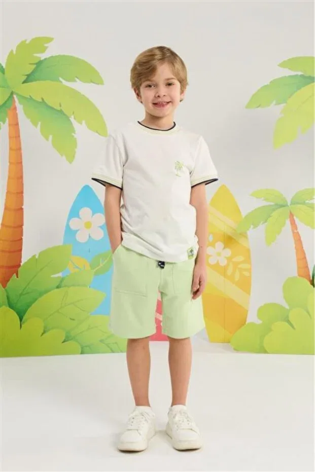 Детская футболка для мальчиков с принтом Palm Tree Pattern Minycenter, White