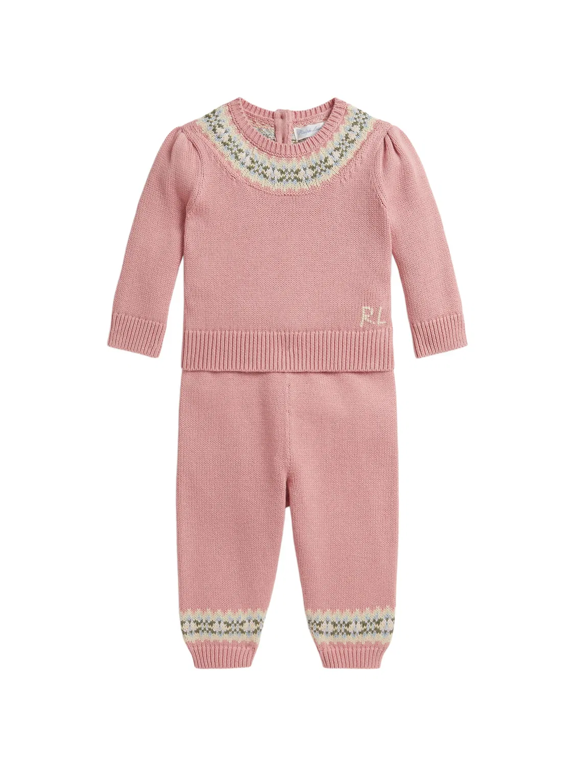 Polo Ralph Lauren Вязаный комплект Fair Isle розовый