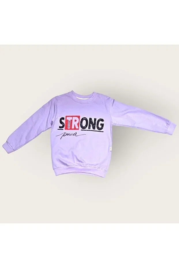 Детский спортивный костюм для девочек с принтом Strong Motif Mnk Baby&Kids, Lila — фото 4
