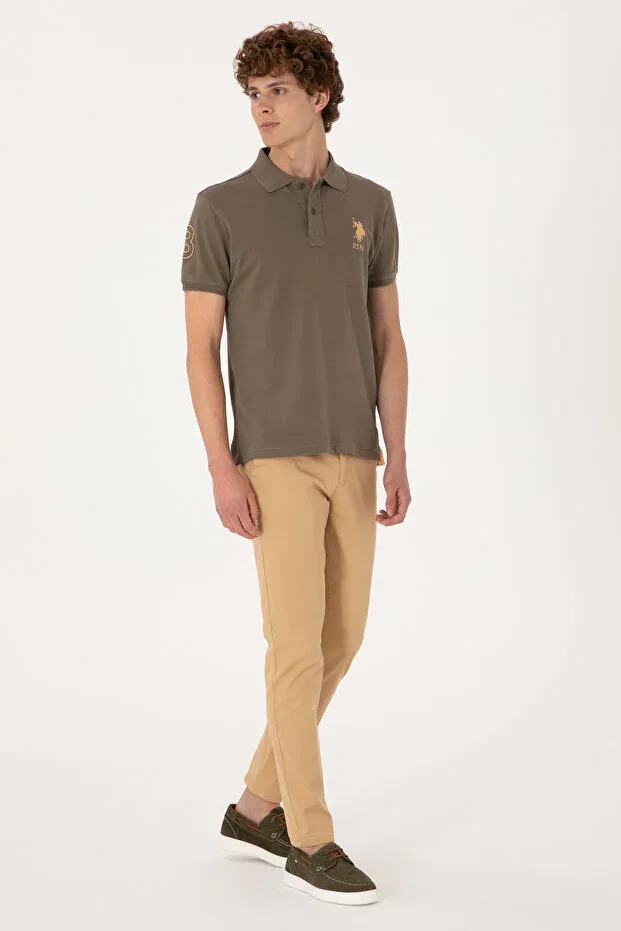 Мужские брюки из текстиля Узкий крой U.S. Polo Assn., Camel
