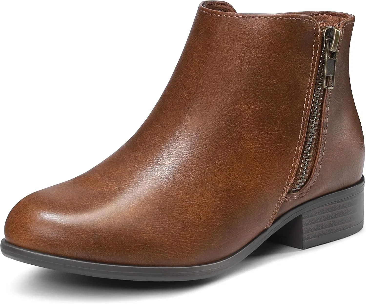 Детские ботинки для девочек с боковой молнией CCVON, Brown