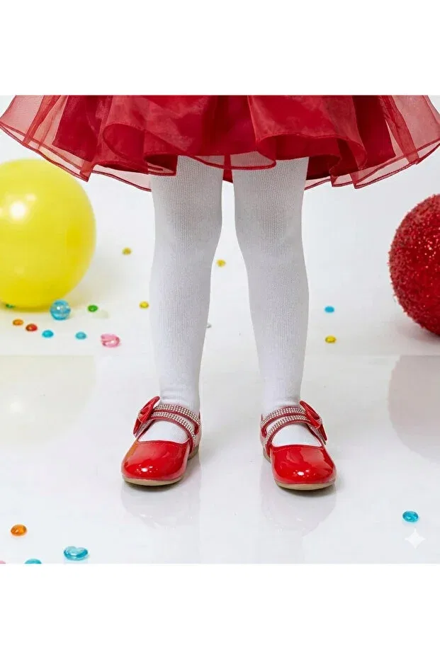 Детские балетки для девочек с бантом Patik Bebe, Red — фото 3