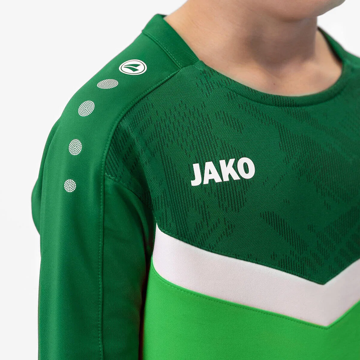 Детский свитшот с жаккардовой вставкой Iconic Jako, Hellgrun Grun — фото 4
