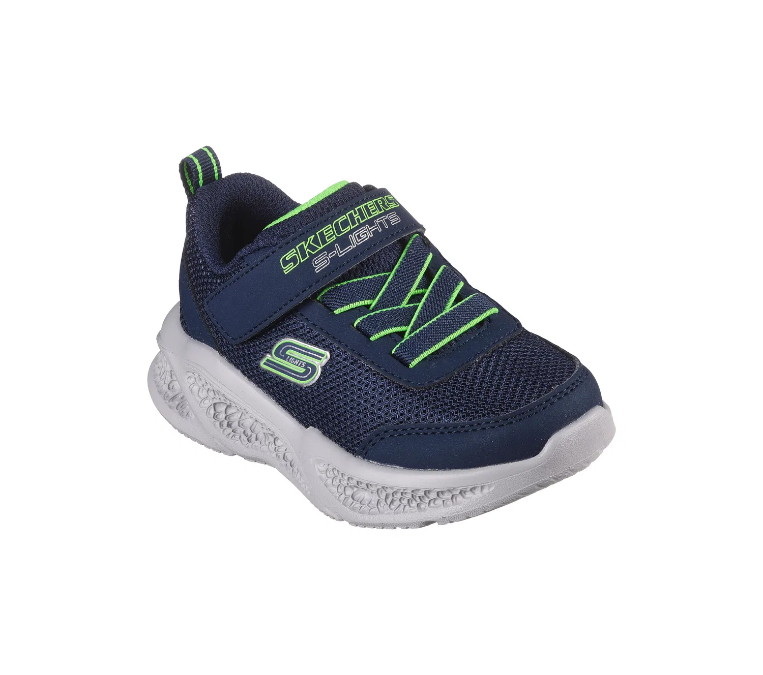 Детские кроссовки со светящейся подошвой METEOR-LIGHTS Skechers, Kosmosblau Limettengrun