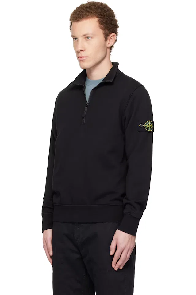 Черная флисовая куртка 70 из органического хлопка Stone Island — фото 4