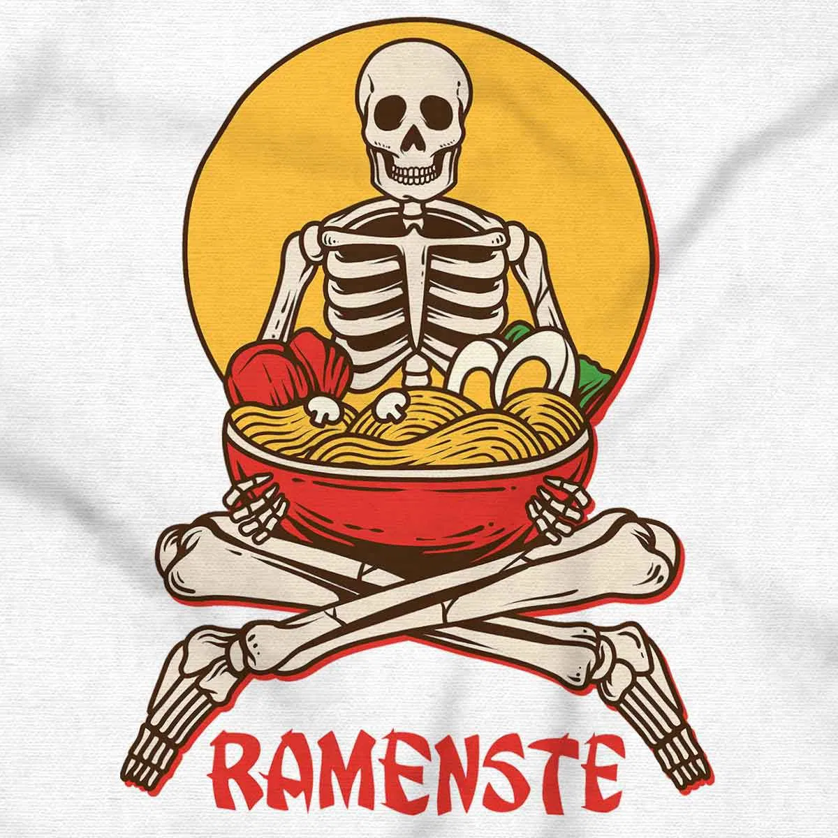 Детское боди-комбинезон с коротким рукавом Zen Skeleton Yoga Ramen Namaste Brisco Brands, White — фото 2