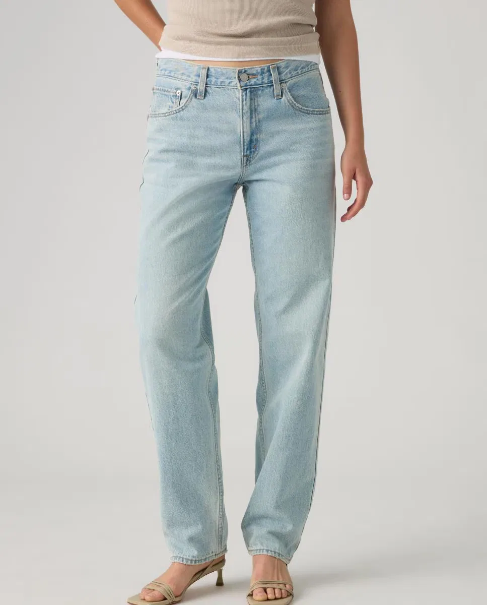 Женские джинсы с широкими штанинами со средней посадкой, Vaquero Recto Loose Taper, Levi's, голубой — фото 3