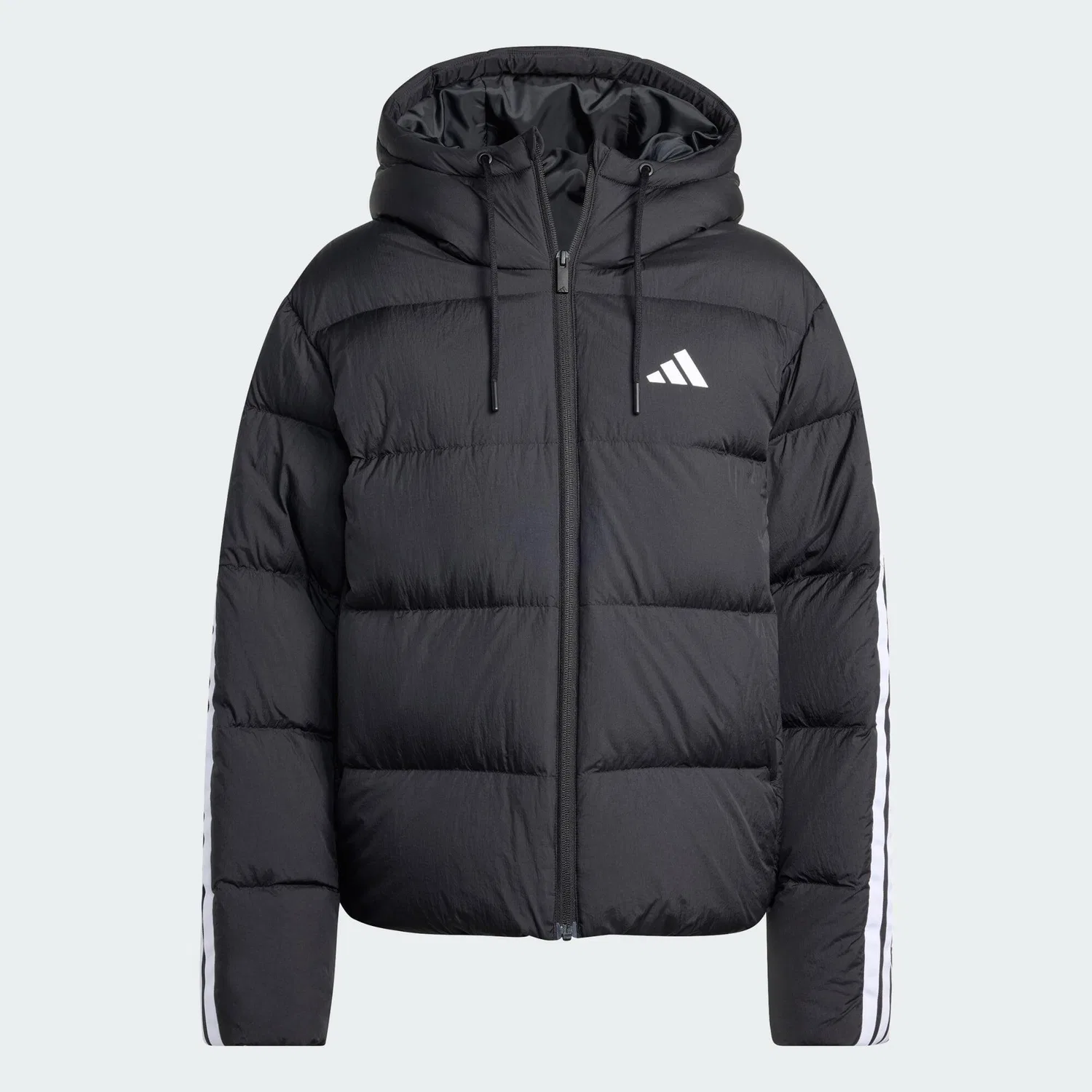 Мужская куртка-пуховик с капюшоном Essentials Climawarm 3-Streifen Adidas, Schwarz — фото 2
