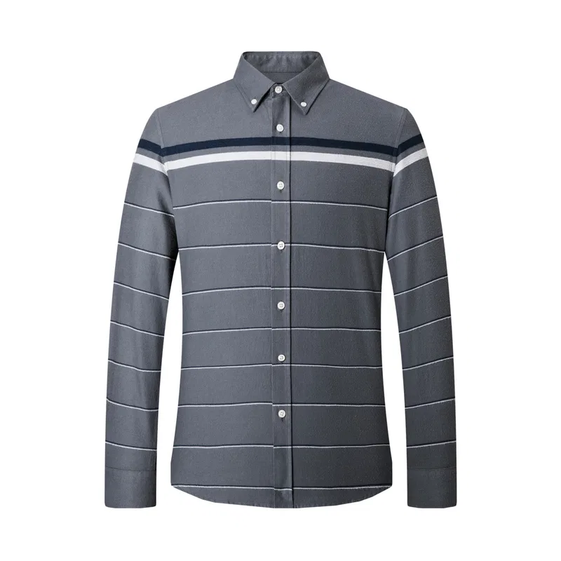 Детская рубашка с острым воротником, тонкая, Pointed Collar, SEPTWOLVES, Black Gray