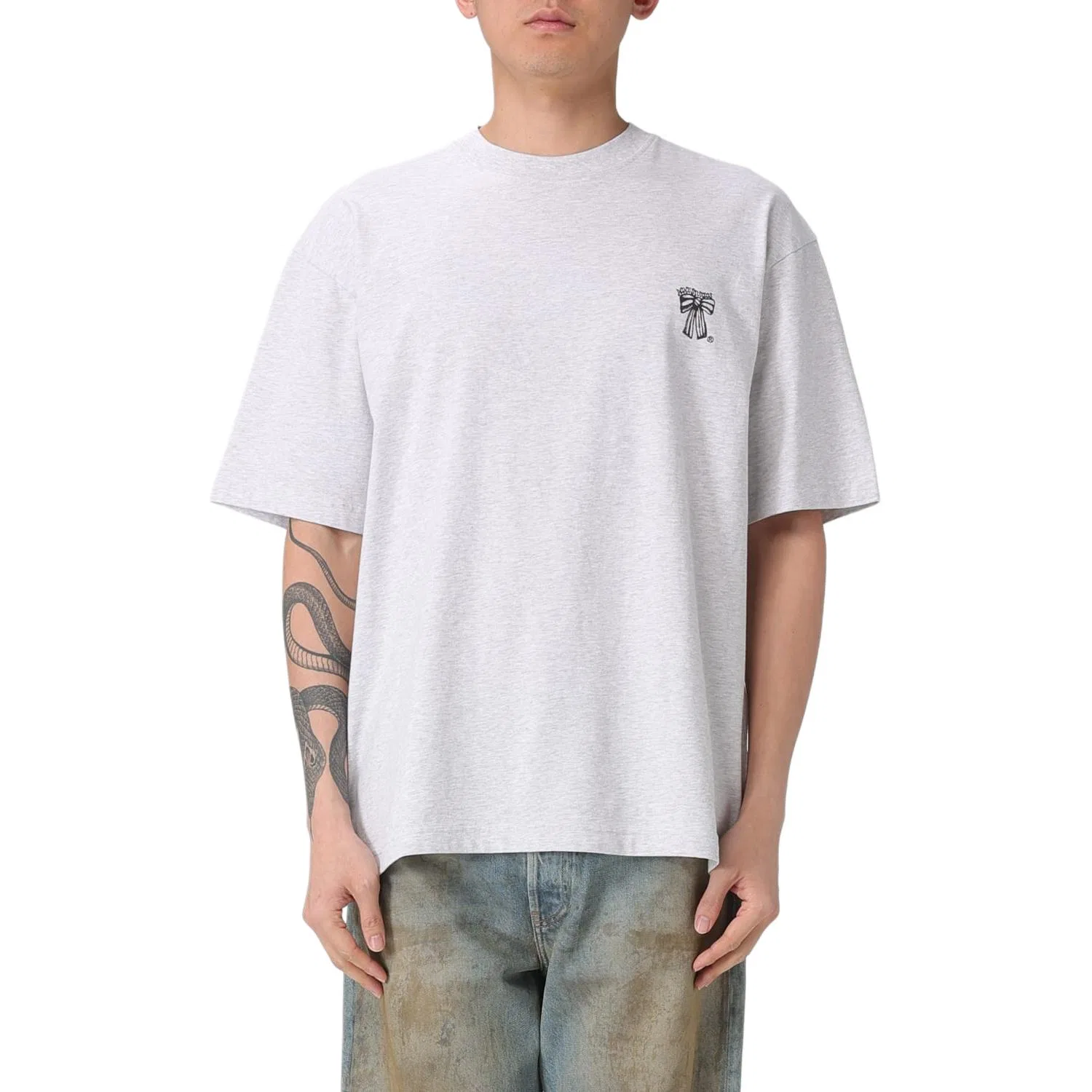 Футболка с принтом Acne Studios, Light Gray — фото 4