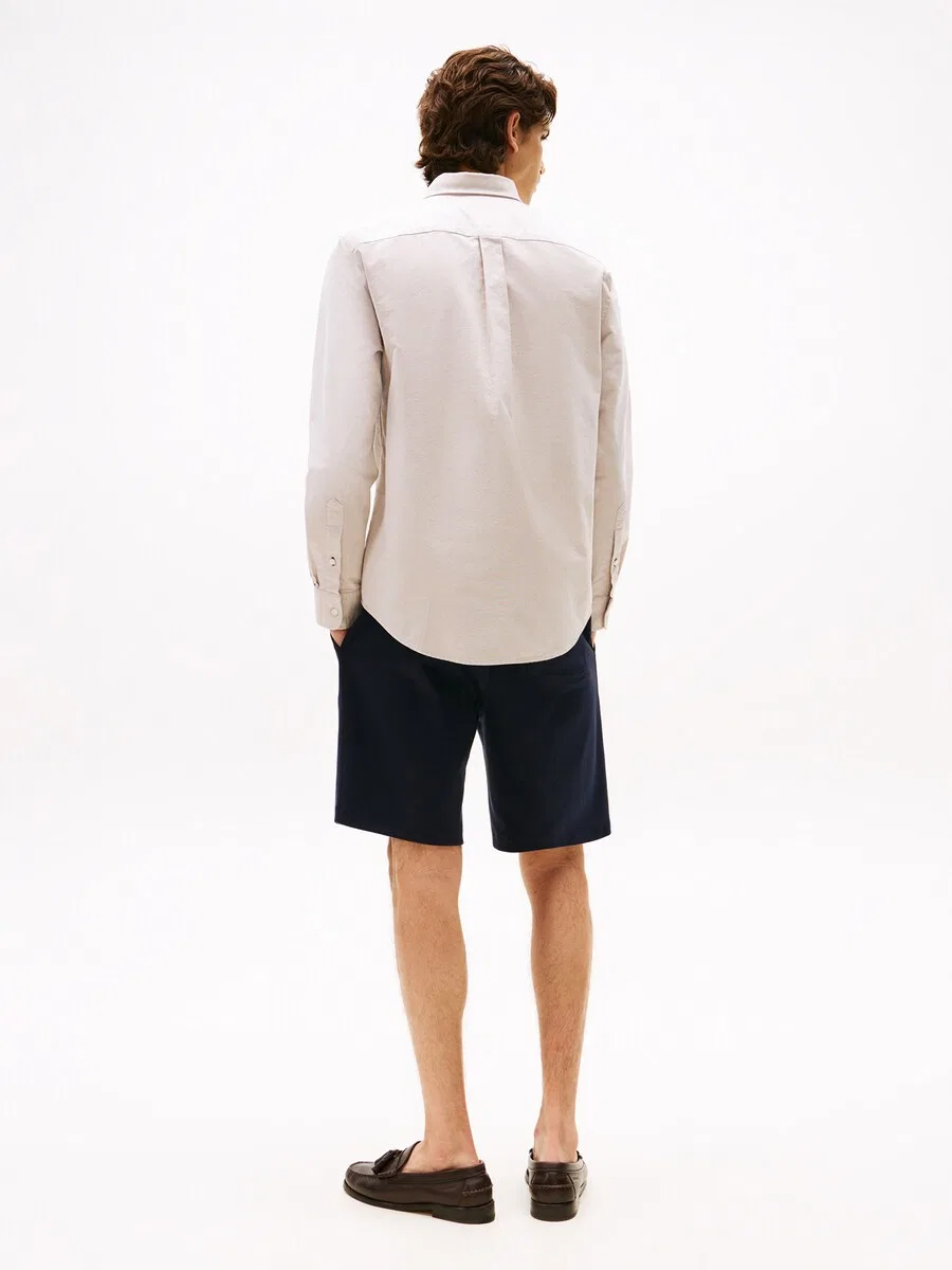 Рубашка TOMMY HILFIGER Regular fit на пуговицах, цвет хаки, с вышивкой флага — фото 3