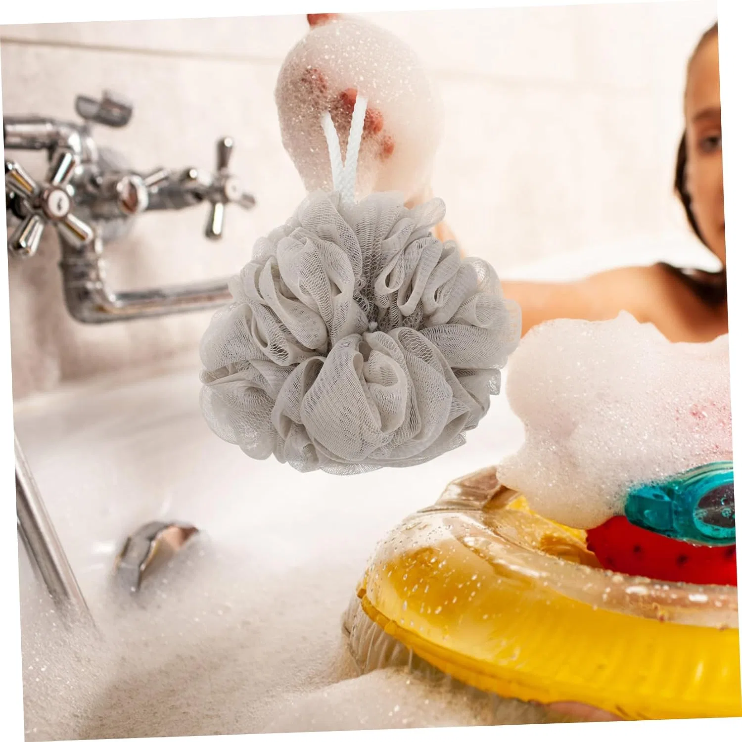 Мочалка для душа Shower Sponge, 6 шт, PE, ARTSEWPLY, Khaki — фото 2