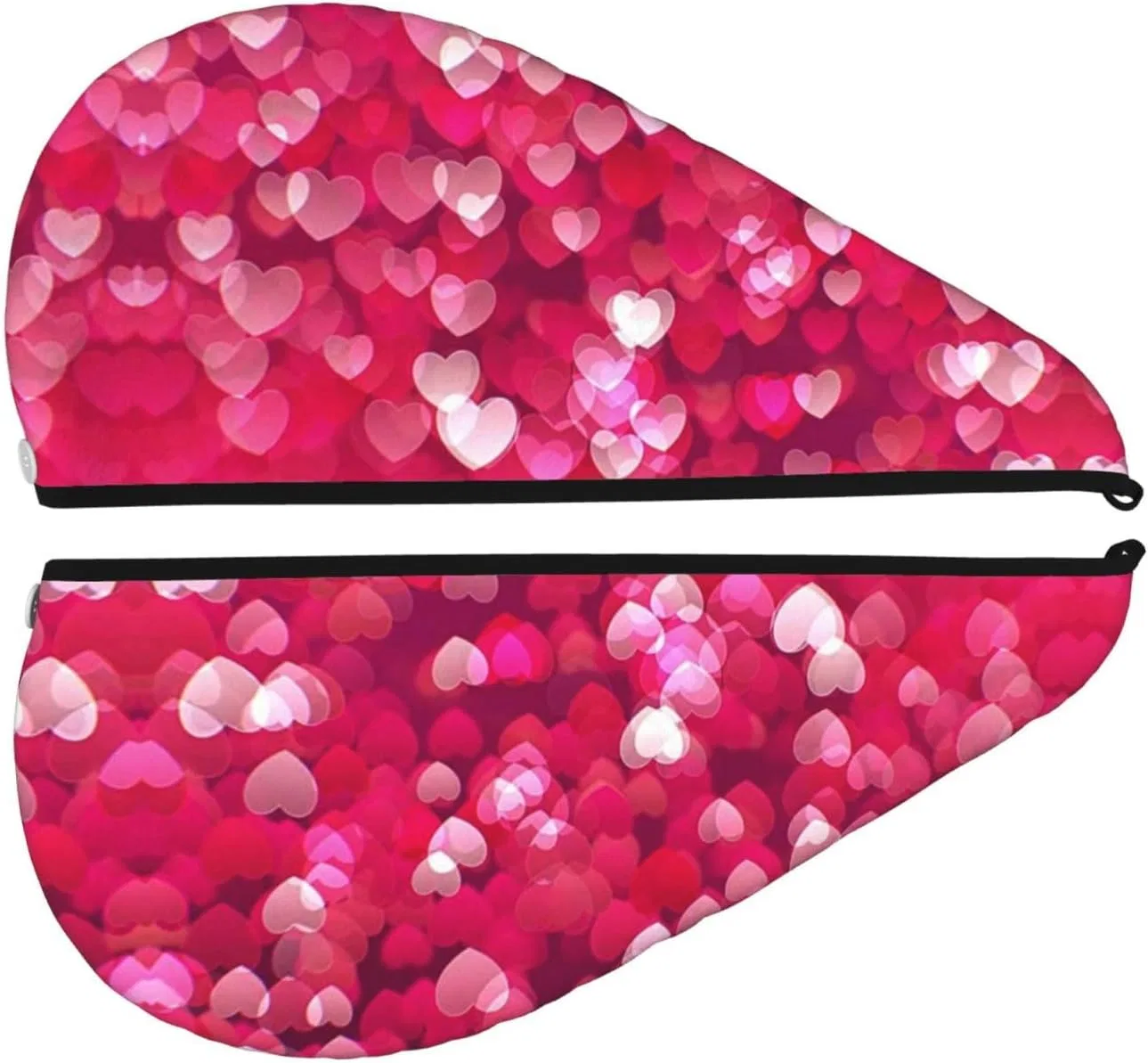 Шапочка для душа BONDIJ, микрофибра, 64x25.2 см, Valentinstag Liebe Herz — фото 2