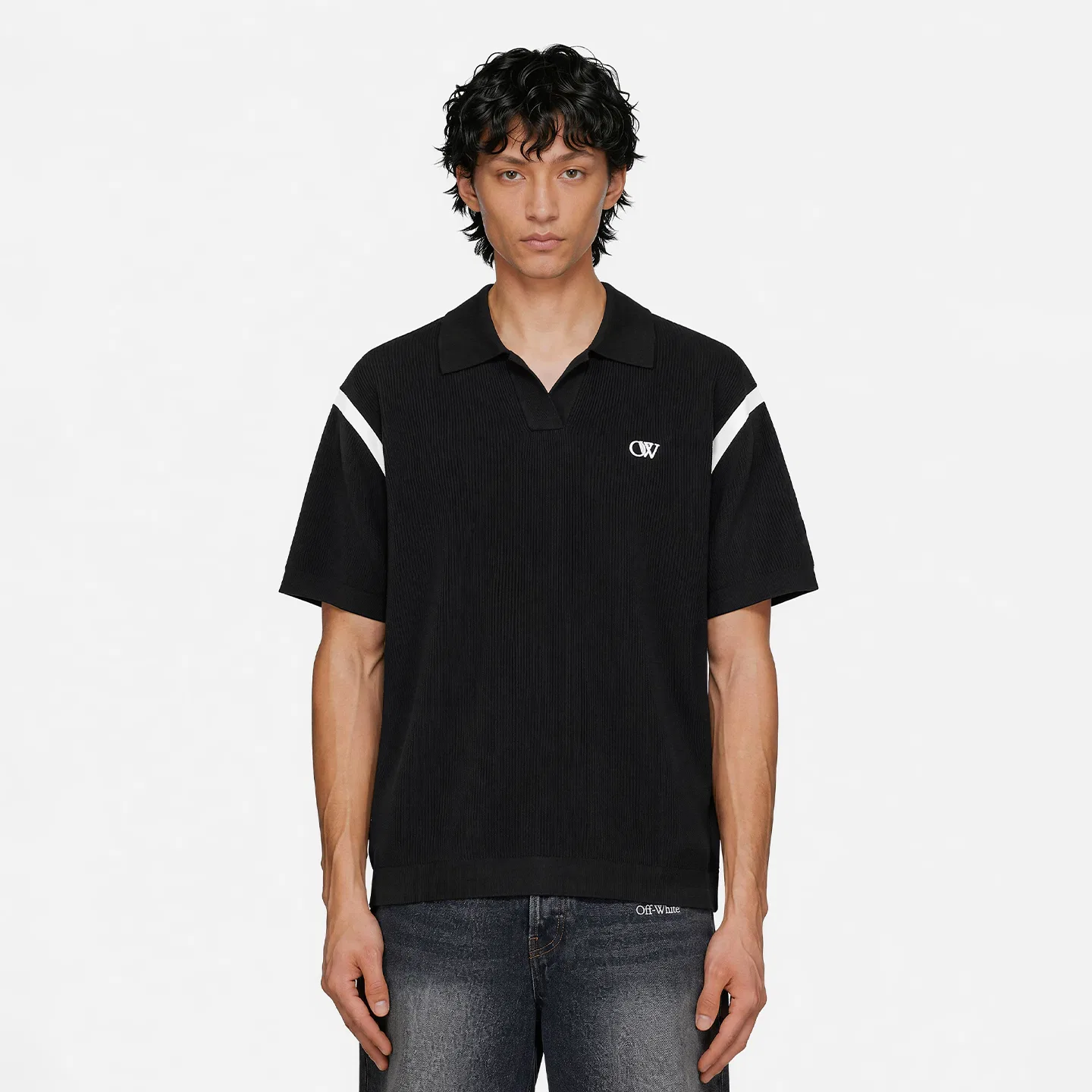 OFF-WHITE Детский джемпер с отложным воротником OFF WHITE, Black — фото 4