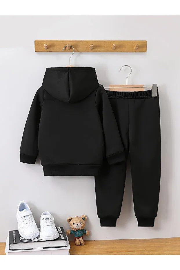 Детский спортивный комплект для девочек с принтом Nope premium Let'S Wear, Black — фото 2