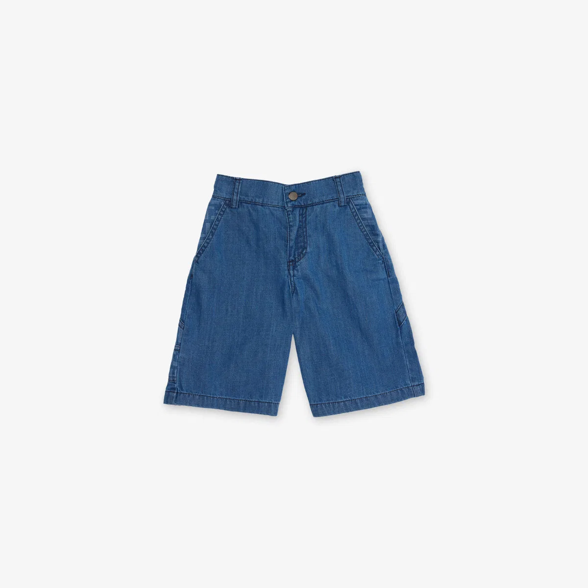 Фирменные джинсовые шорты-бермуды для детей 4-12 лет Fendi, темно-синий