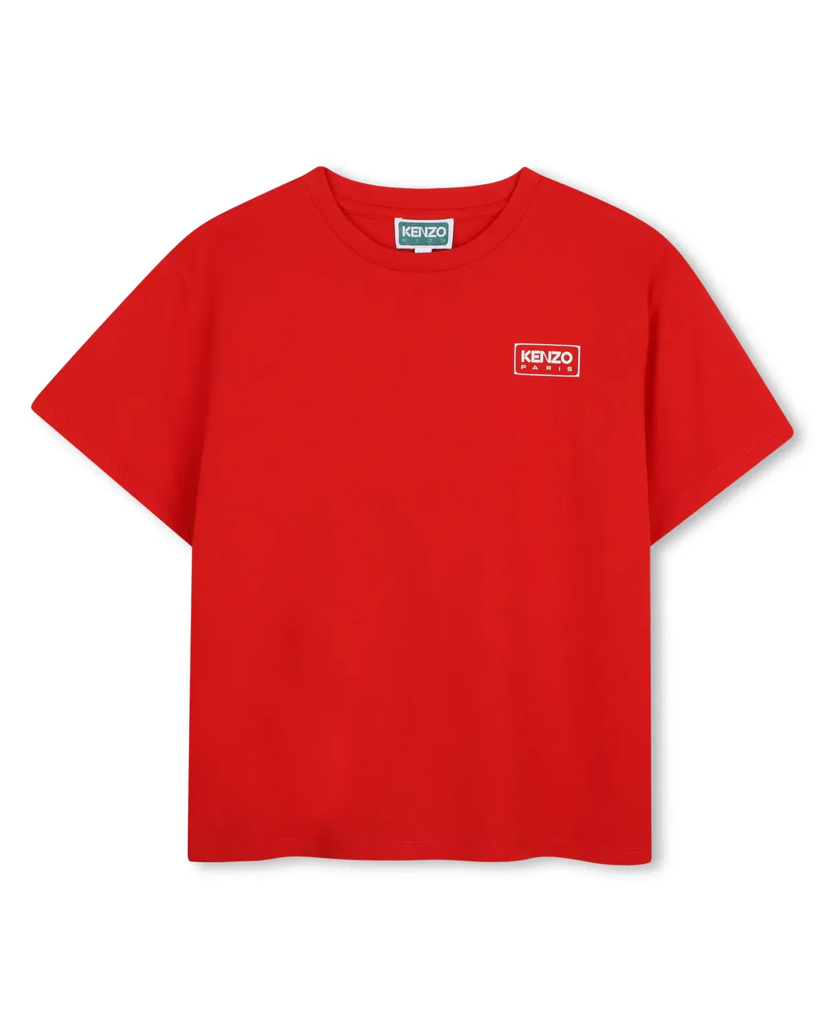 Детская футболка для мальчиков с коротким рукавом с принтом Kenzo Kids, Rojo