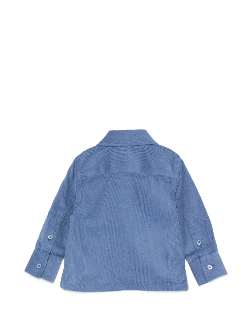 Рубашка с вышитым логотипом и эффектом вельвета Trussardi Junior, синий — фото 2