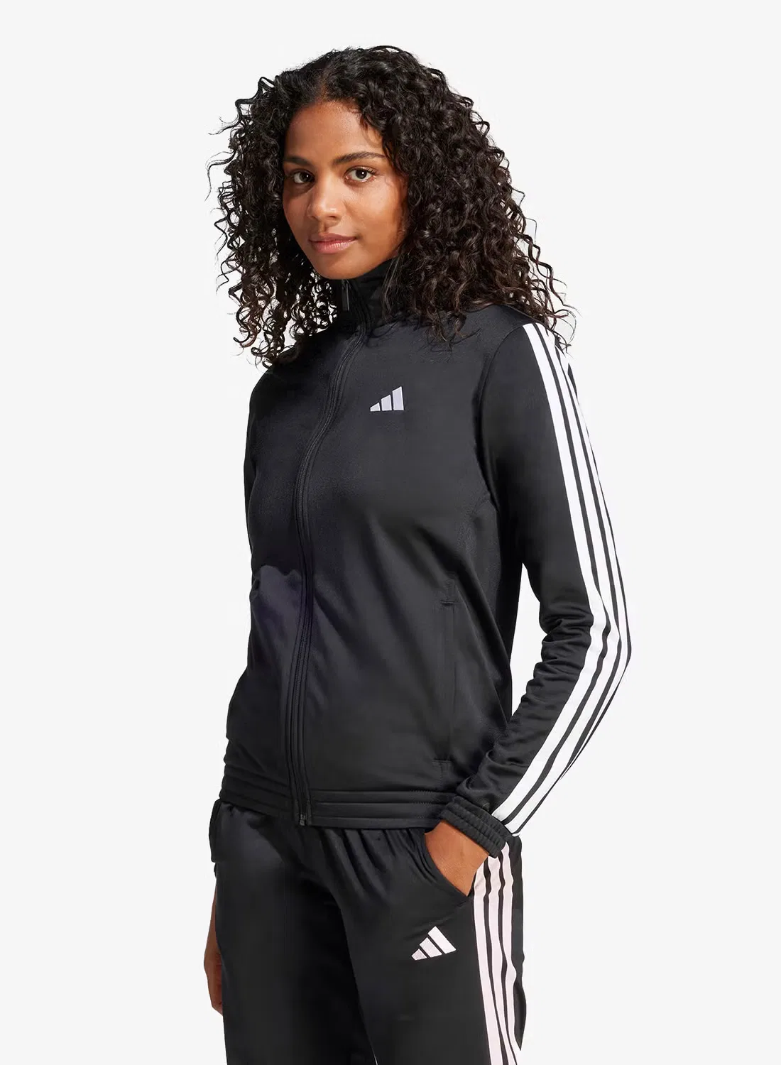 Куртка спортивная с длинным рукавом 3-Stripes essential Adidas, черный