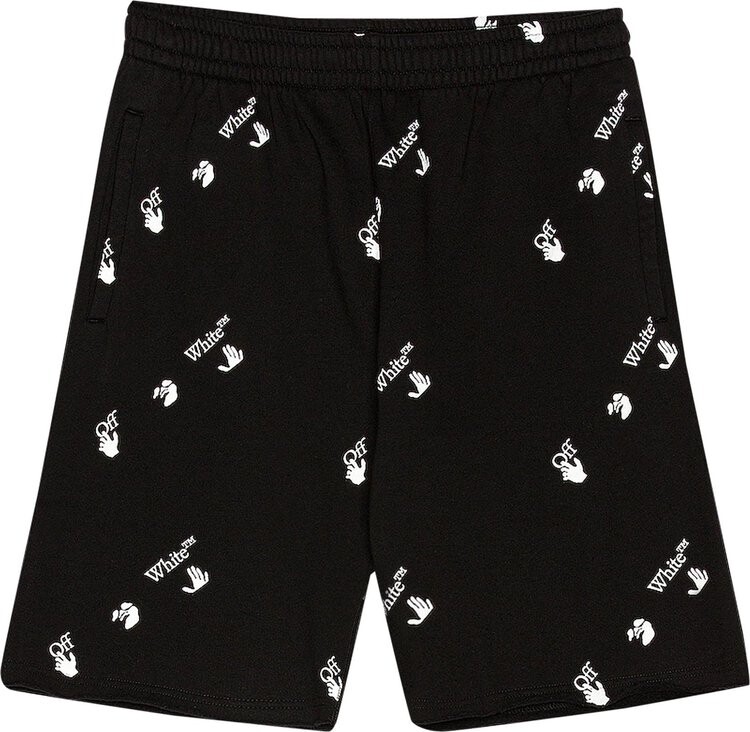 

Спортивные шорты Off-White Logo Allover Sweatshorts 'Black/White', черный