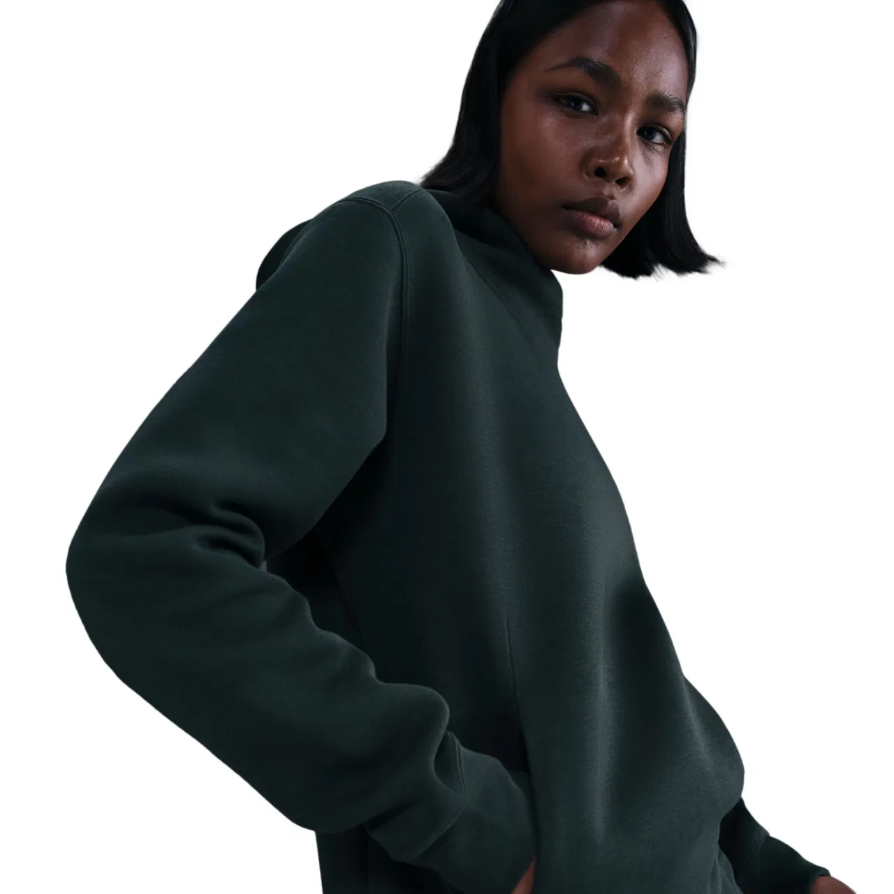 Женское худи Tech Fleece NSW Nike, цвет Seaweed/Black — фото 3