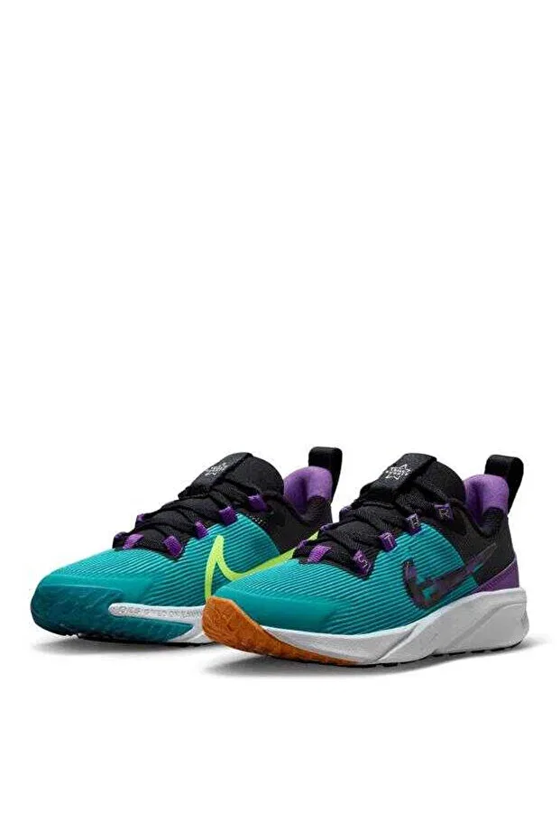 Детские кроссовки для девочек с принтом Star Runner 4 NN Nike, Green — фото 4