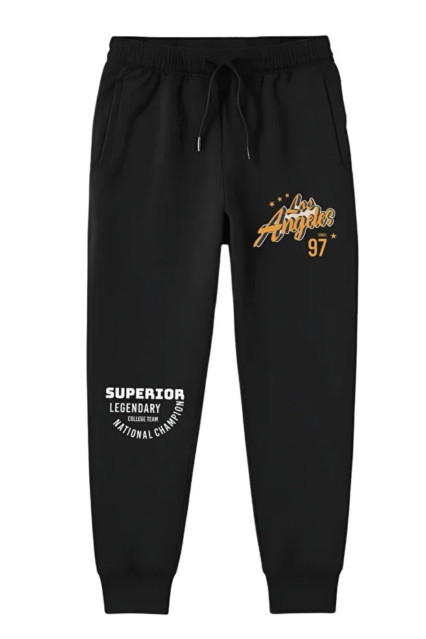Детские спортивные штаны для мальчиков с принтом Fyk Kids, Black-Navy Blue-Gray-Smoke-Black1 — фото 2