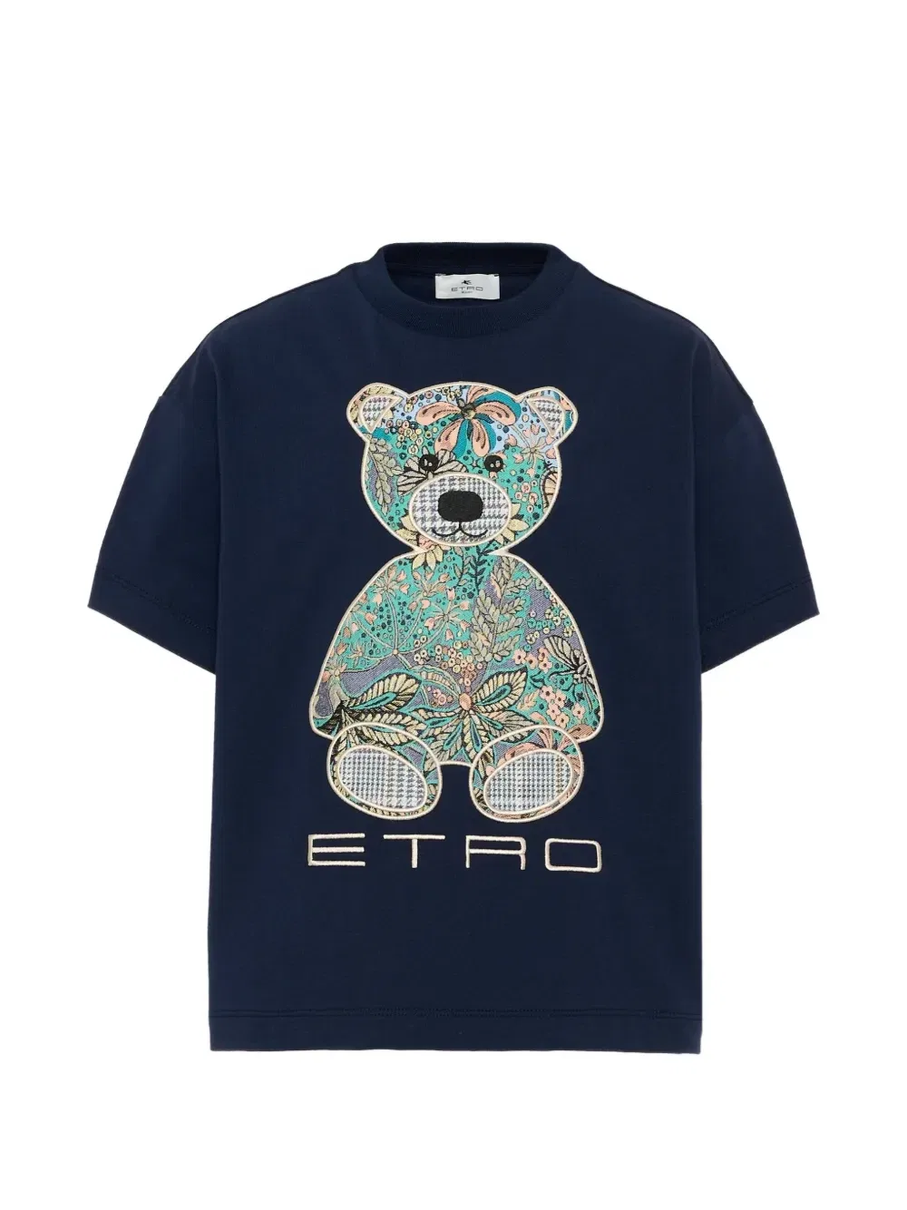 Футболка с принтом плюшевого мишки Etro Kids, синий