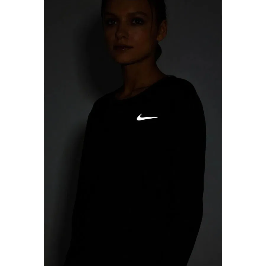 Женский лонгслив с длинным рукавом Pacer Nike, Черный — фото 2