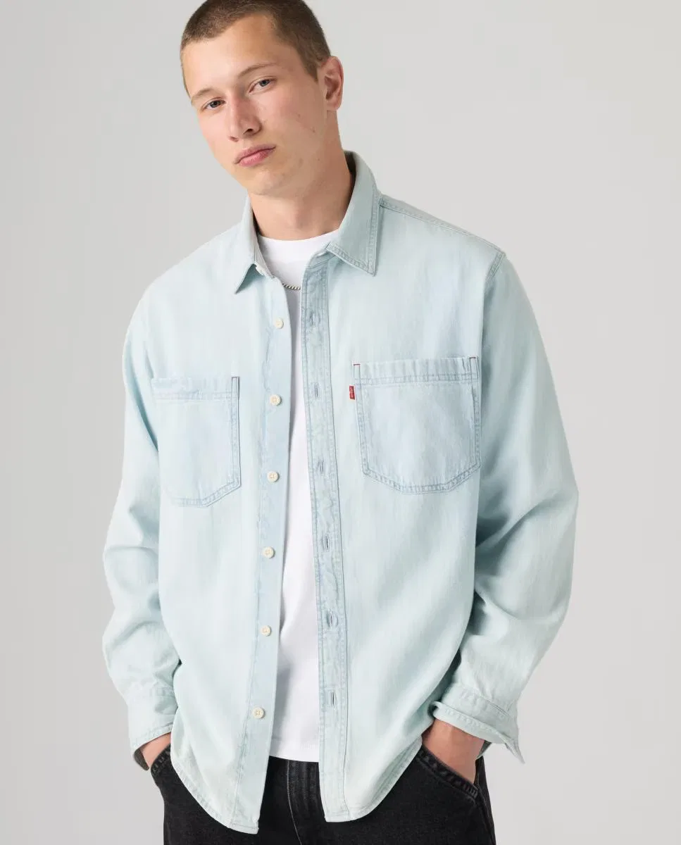 Мужская рубашка с длинным рукавом, Vaquera, Levi's, голубой — фото 4