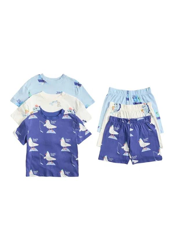 Комплект пижамы из 3 предметов, хлопок, Seagull Set, Marks & Spencer, синий