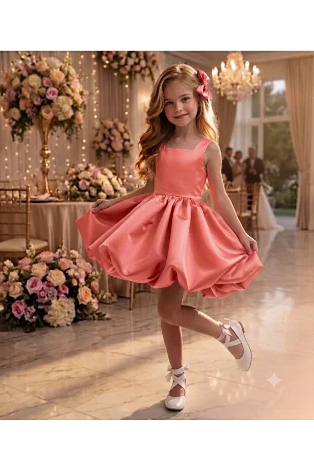 Детское платье для девочек с принтом Luneria Dress, Pink — фото 3