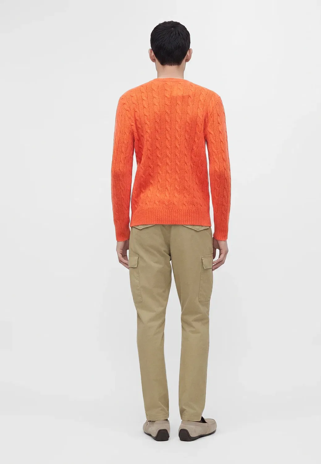 Свитер-Джемпер крупной вязки из шерсти и кашемира Polo Ralph Lauren, Orange Jasper Heather — фото 3