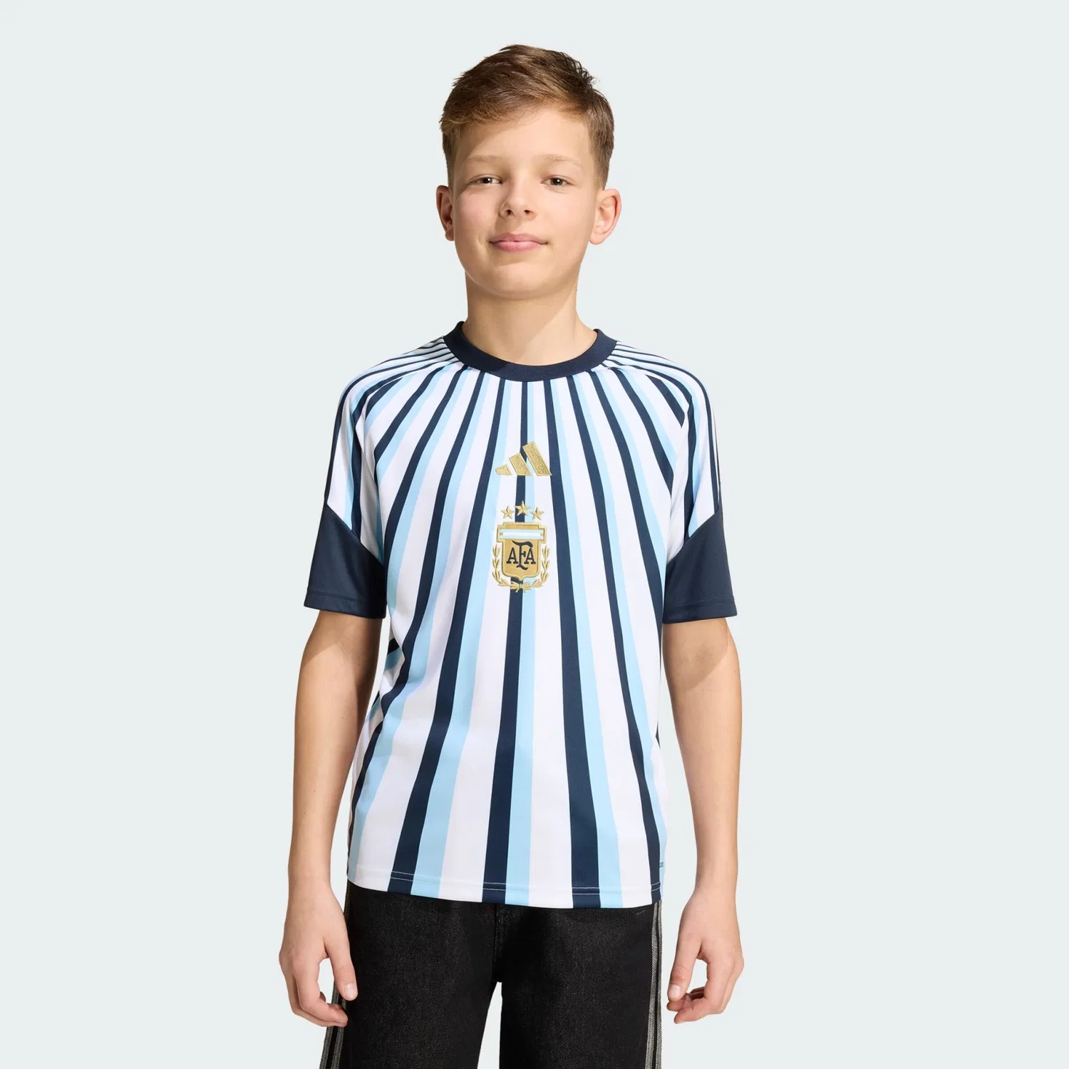 Футболка Adidas Performance Shirt Argentinien 26 Pre-Match в темно-синем и светло-голубом цветах — фото 4