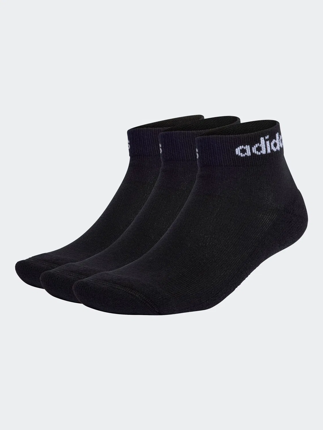 Носки с амортизацией adidas Black Linear Ankle Cushioned Socks 3 Pack, черный — фото 2