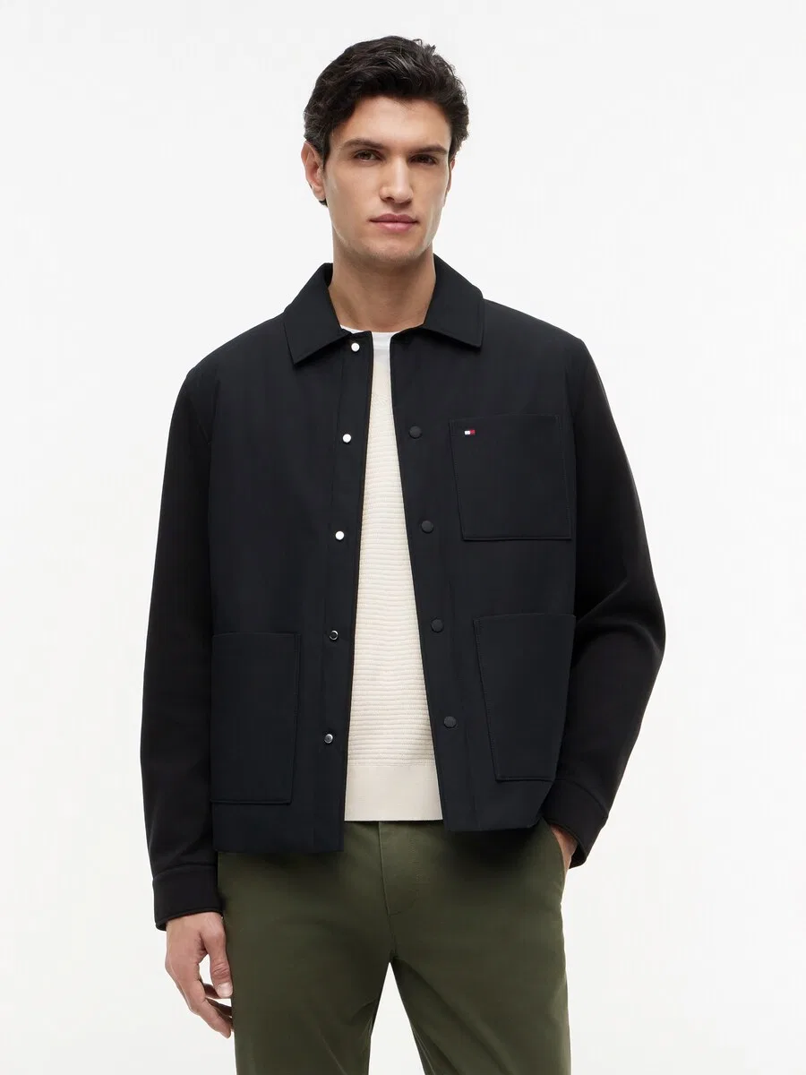 Куртка TOMMY HILFIGER Between-Season 'Intechno Snap Button Chore' черного цвета — фото 3