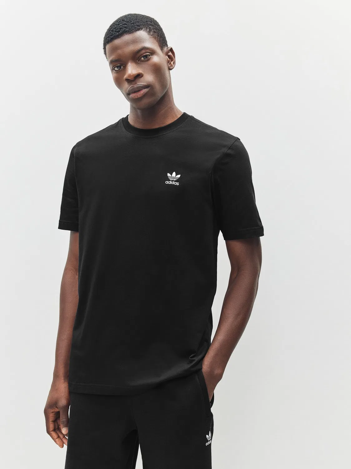 Футболка с логотипом Trefoil, Essentials, adidas Originals, черный