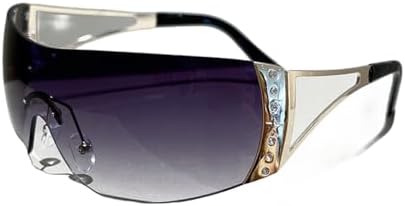 

Цельные солнцезащитные очки без оправы для женщин и мужчин, модные винтажные солнцезащитные очки в стиле панк, спортивные очки с защитой от УФ-излучения UV400 MTZJH, Gray