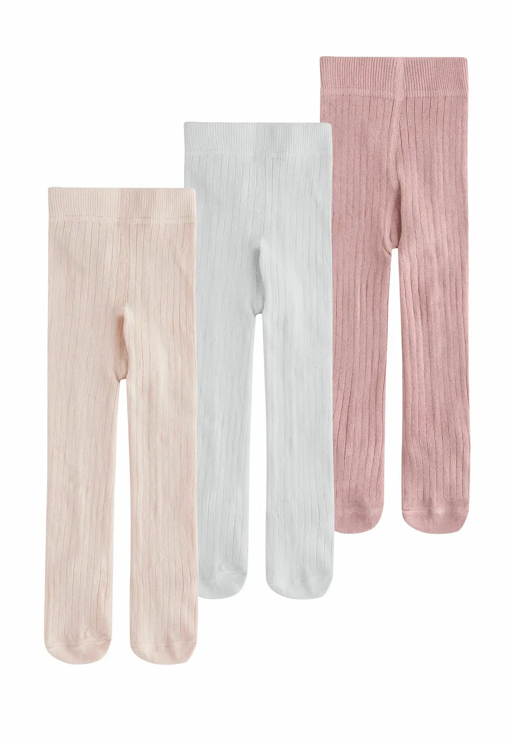 Детские колготки в рубчик, 3 штуки в упаковке - колготки Next, Pink White