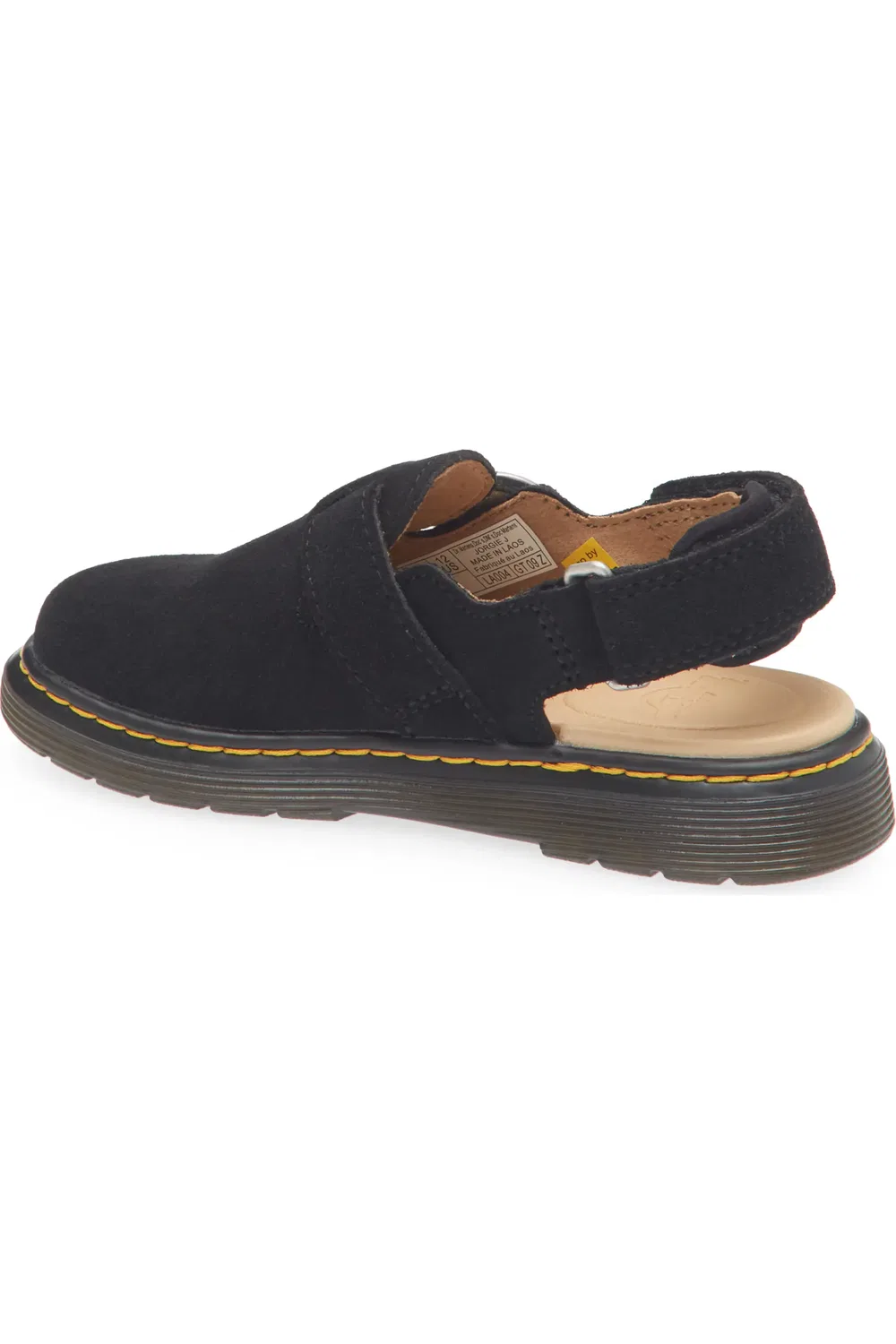 Детские мюли Dr. Martens Jorgie Slingback, регулируемый ремешок, черный — фото 2