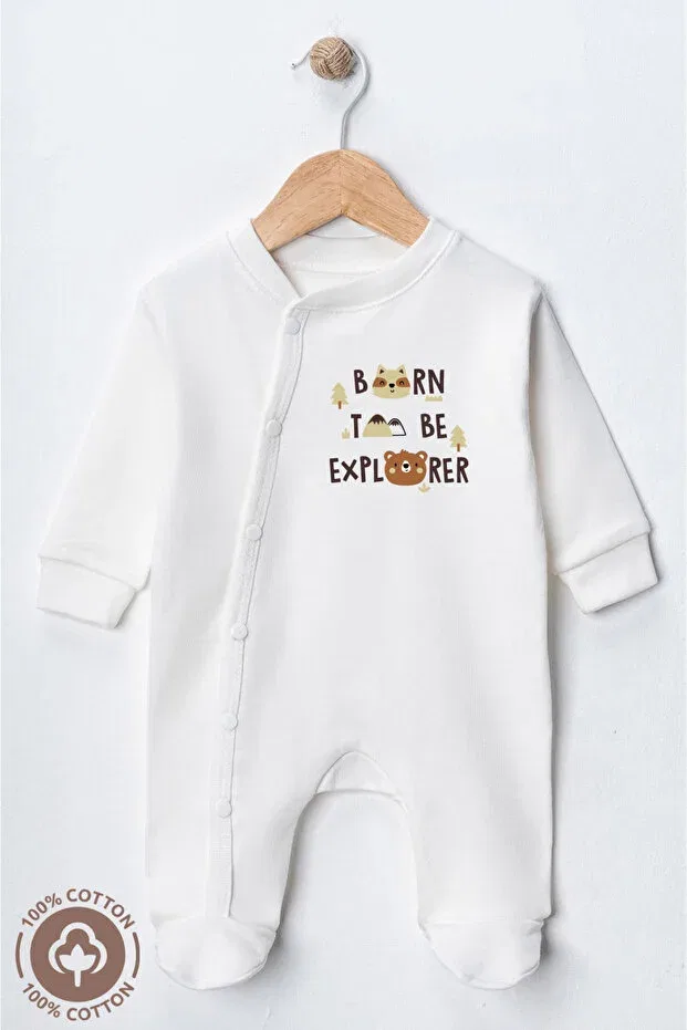 Детский комбинезон с принтом Unisex Born To Be Printed Miniel, Pink — фото 4