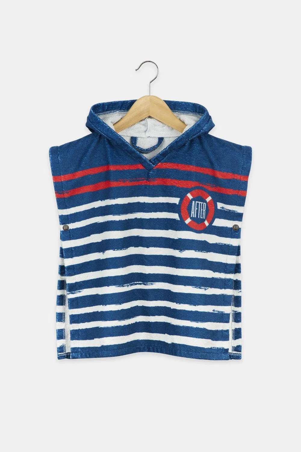 Детский пляжный пончо с принтом Teenie Sailor Stripes After Essentials, Blau