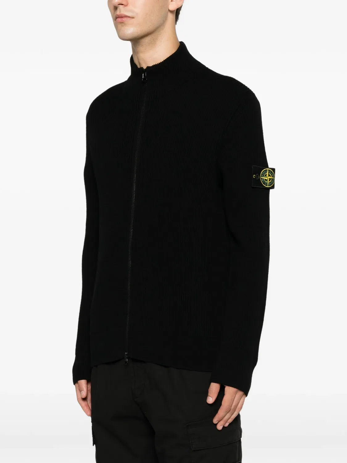 Stone Island Рифленый свитер с нашивкой логотипа, черный — фото 2