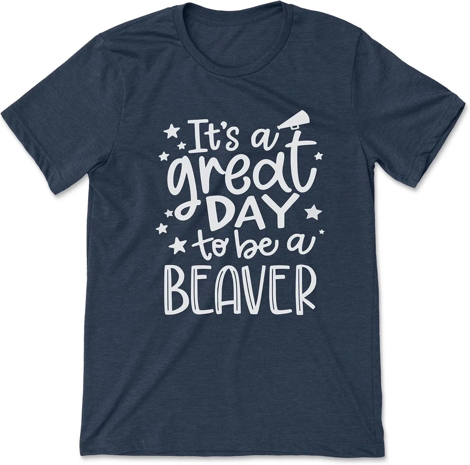 Унисекс футболка с принтом бобра Bella + Canvas, Heather Navy