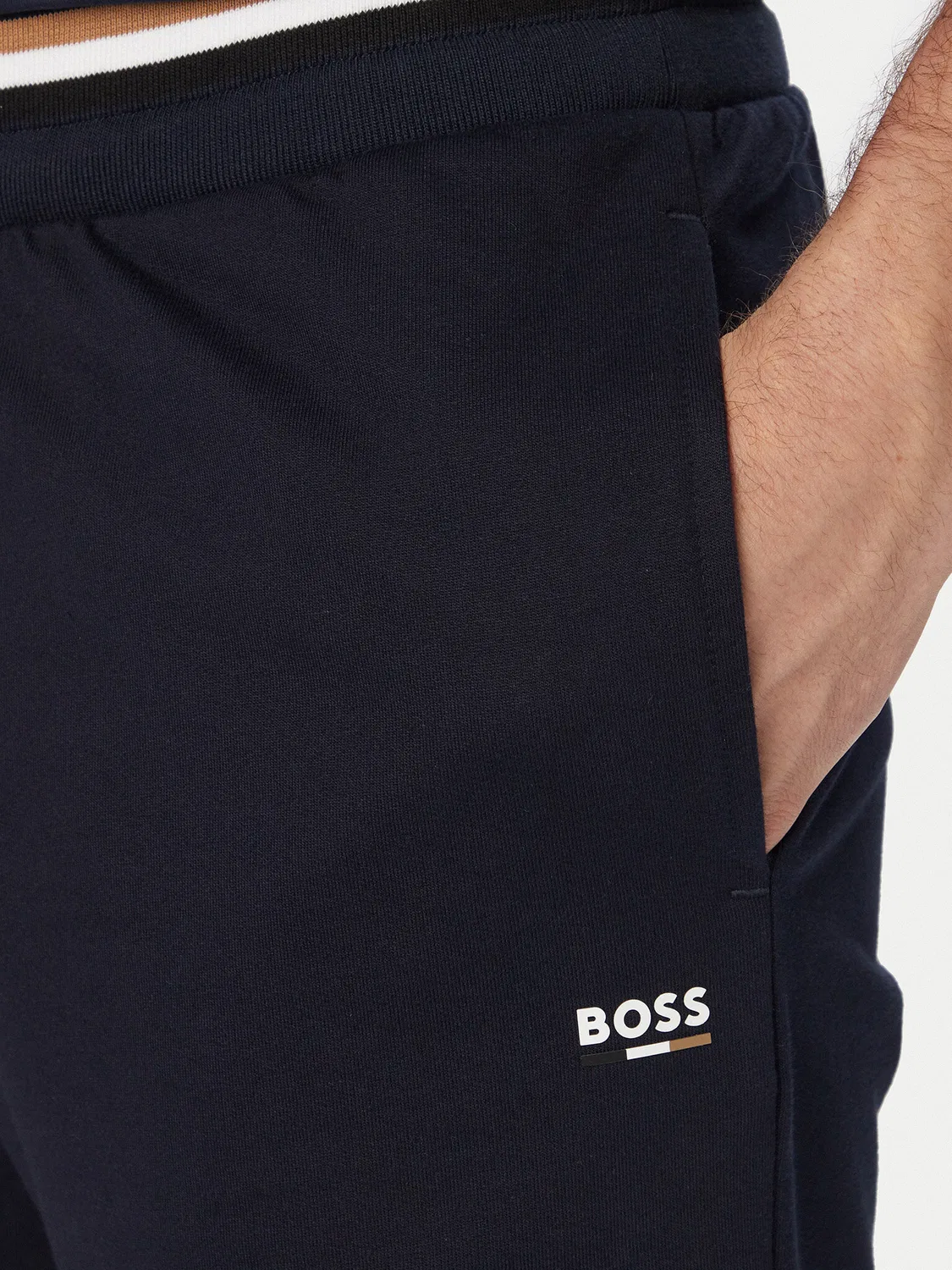 Мужские спортивные шорты стандартного кроя Boss, темно-синий — фото 4